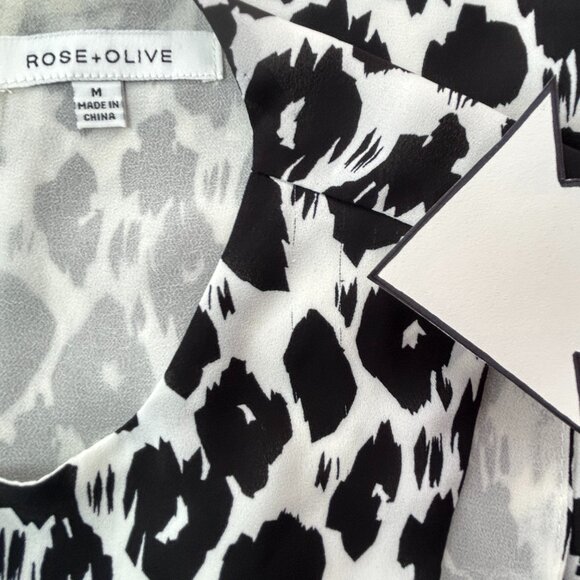 Rose + Olive Chic leopard print sleeveless top - women's medium M - Picture 11 of 11